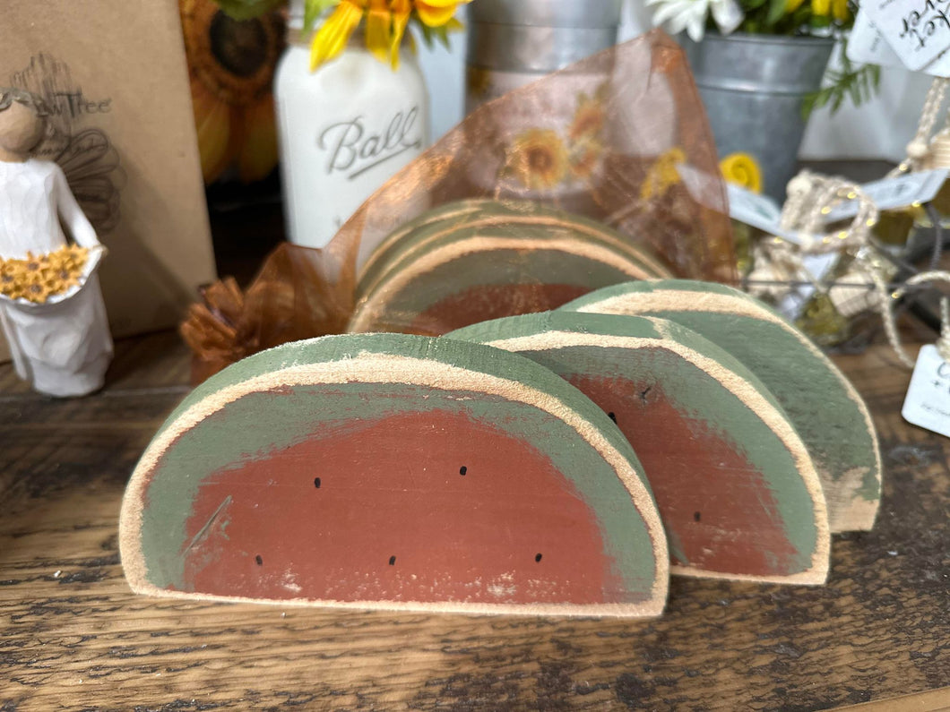 Primitive Watermelon Slices Set of 3 Handcrafted