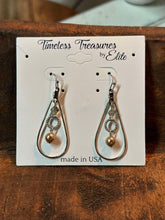 Load image into Gallery viewer, Loops Drop Glass Pearl Crystal Earrings
