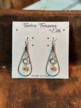 Load image into Gallery viewer, Loops Drop Glass Pearl Crystal Earrings
