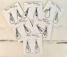 Load image into Gallery viewer, Loops Drop Glass Pearl Crystal Earrings
