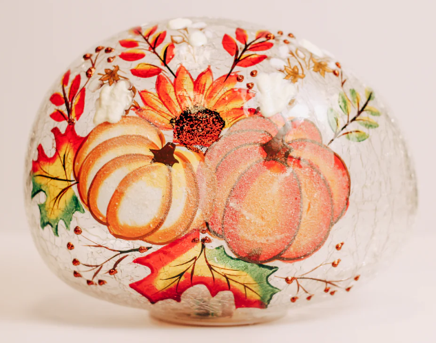 Pumpkin Patch - Crackle Glass Egg