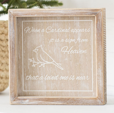 Cardinal Natural Wood Frame Sign