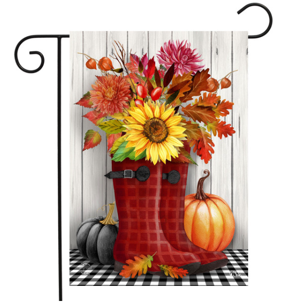 Fall Boots Garden Flag