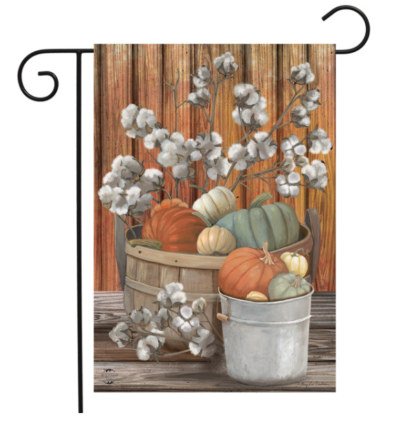 Pumpkins and Willows Autumn Garden Flag