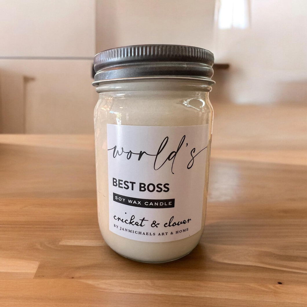 World's Best Boss Soy Mason Jar Candle