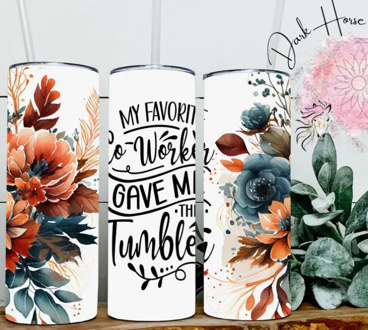 My Favorite Co-Worker Tumbler / Floral