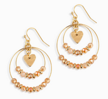 Load image into Gallery viewer, Beaded Love Earrings - Champagne
