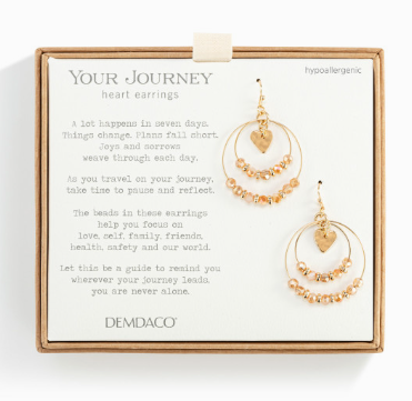 Beaded Love Earrings - Champagne