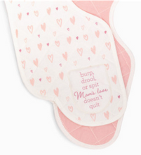 Load image into Gallery viewer, Burp Cloths Set of 2 - Pink Hearts
