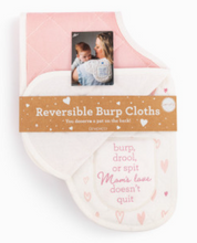 Load image into Gallery viewer, Burp Cloths Set of 2 - Pink Hearts
