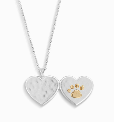 Pawprint Love You Locket - Silver