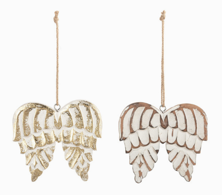 Wood Angel Wing Ornaments