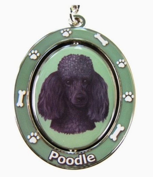 Poodle - Black Keychain