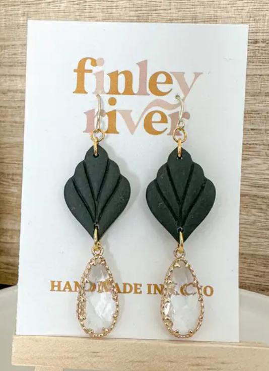 Mini Fiona Charm | Black | Clay Earrings