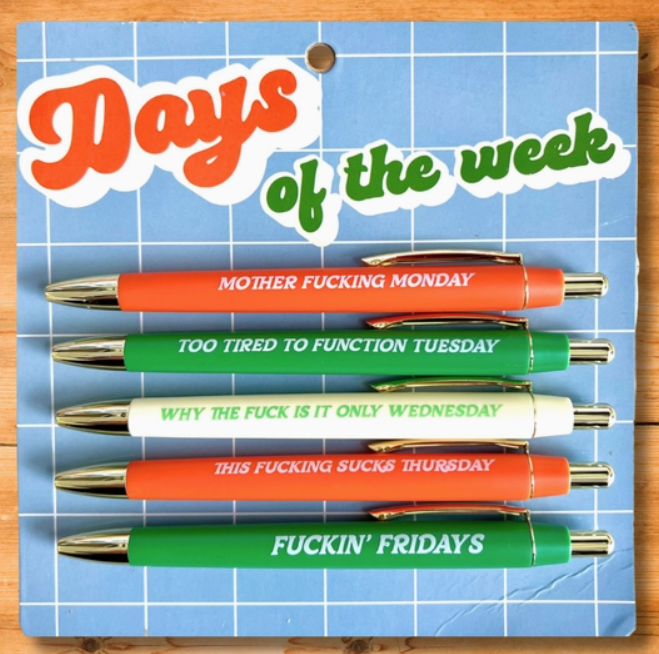 Days of the Week Pen Set