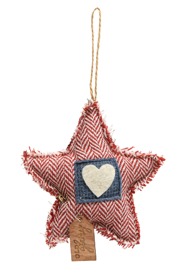 Mini Striped Fringed Old Glory Star Ornament