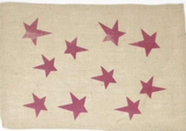 Burlap Red Star Mat