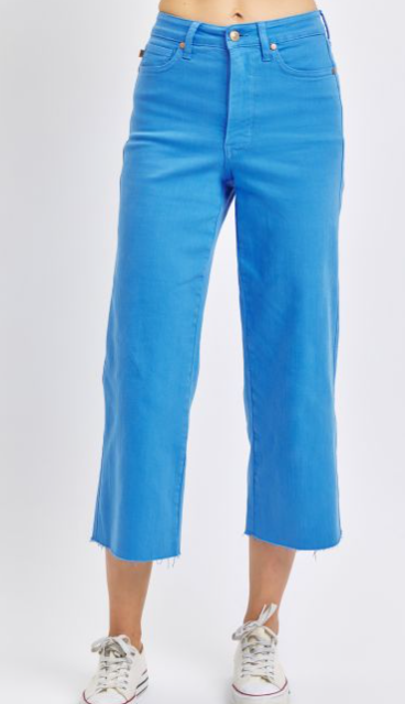 Judy Blue Denim Shannon High Rise Crop Jeans - Sky Blue