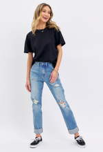 Load image into Gallery viewer, Judy Blue Denim High Waisted Patch Pocket Destroyed Boyfriend Jeans
