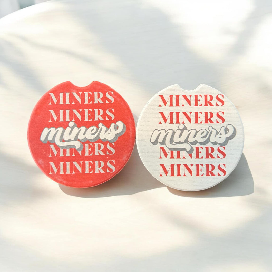 Mascot Repeated Miners Car Coasters