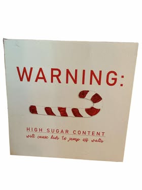 Sugar Warning Canvas Print Plaque