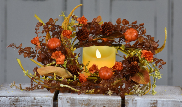 Pumpkin Harvest 6.5in Candle Ring