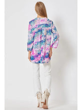 Load image into Gallery viewer, Blue Pink 3/4 Sleeve Lizzy Wrinkle Free Blouse
