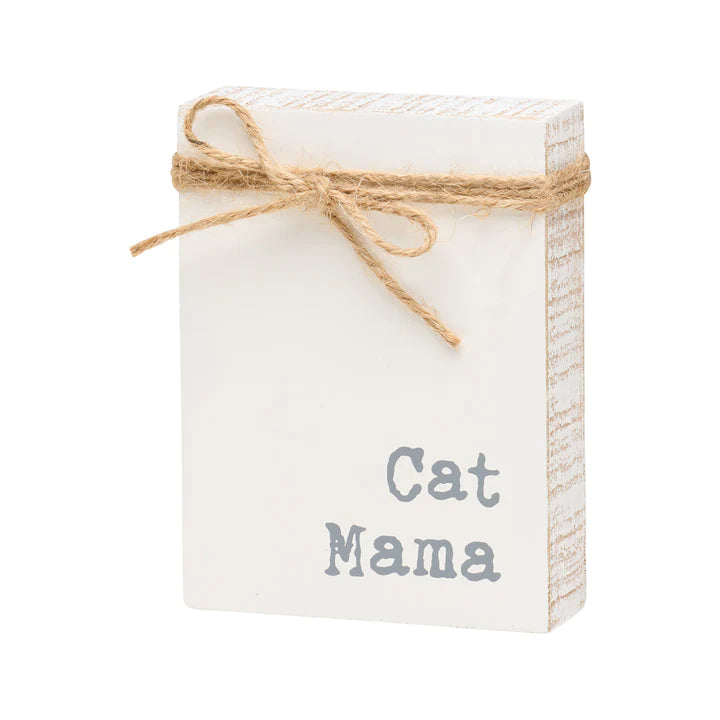 Cat Mama Wooden Jute Block Sign