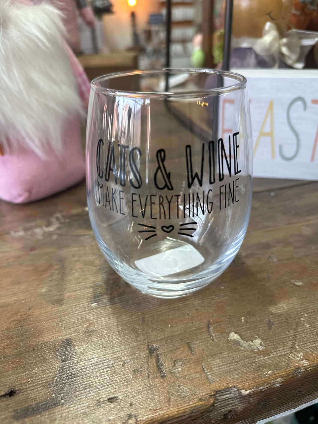 Cats and Wine Fine Wine Glass