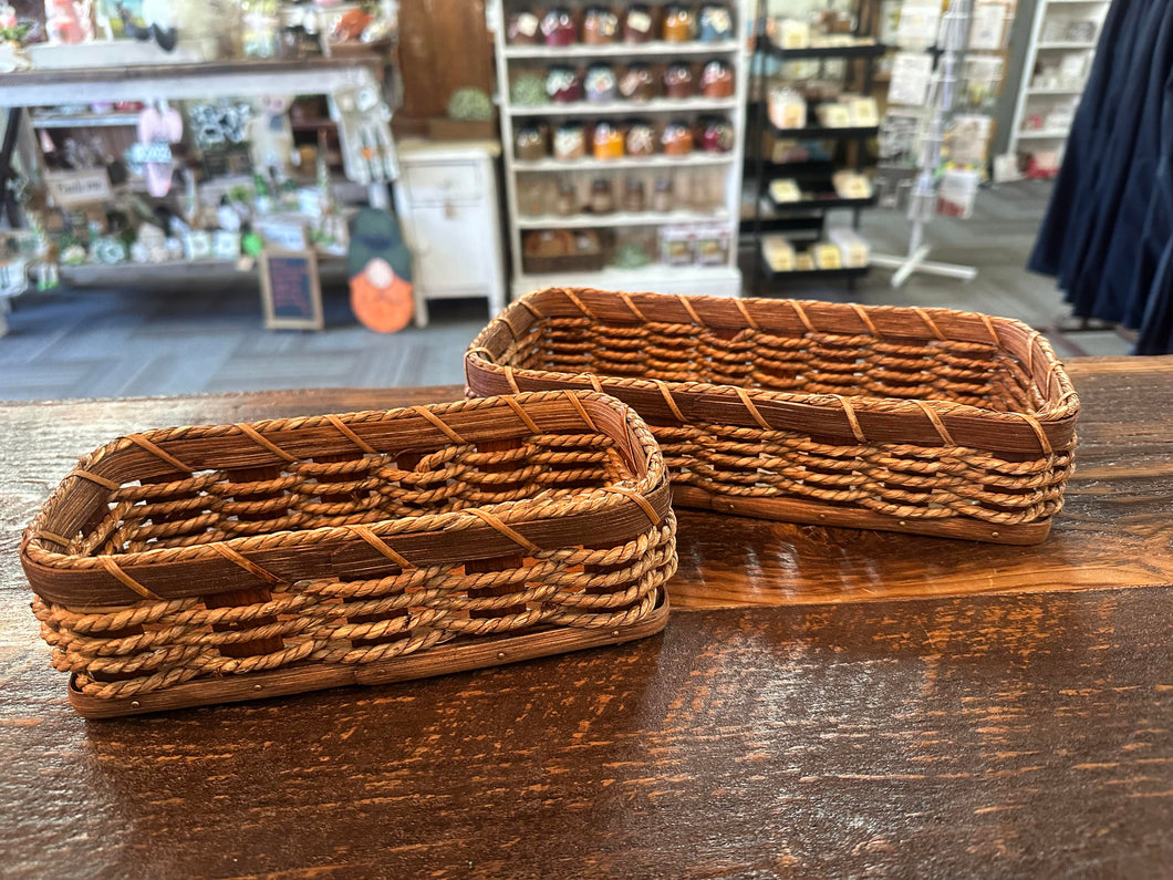 Amish Handcrafted Woven Rectangular Basket