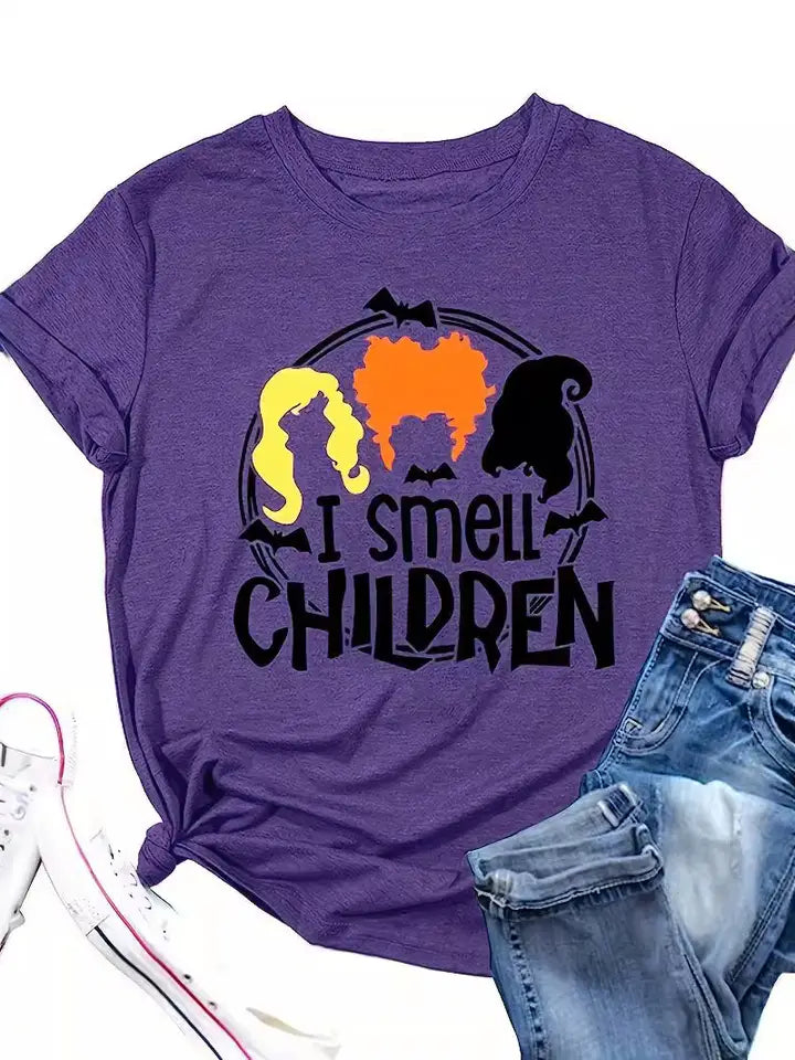 Halloween I Smell Children Printed T-Shirt