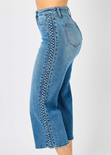 Load image into Gallery viewer, Judy Blue Denim High Waisted Braid Detail Cropped Wide Leg
