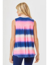 Load image into Gallery viewer, Blue Multi Lizzy Wrinkle Free A-Line Sleeveless Top
