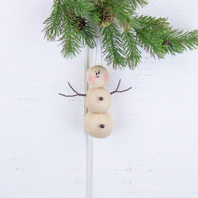 Mini Fabric Snowman Ornament