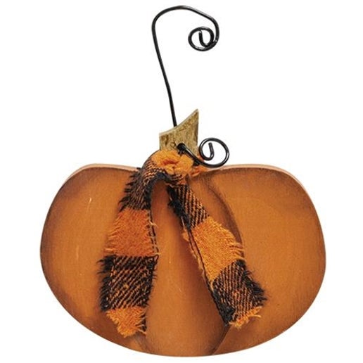 Short Pumpkin Ornament With Ribbon