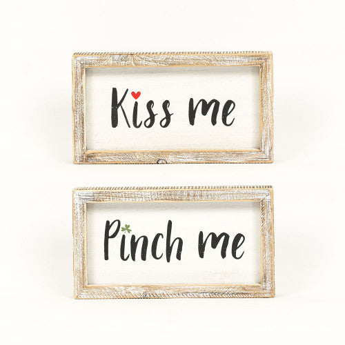 Kiss Me Pinch Me Reverisble St. Patrick's Day Valentine's Day Sign